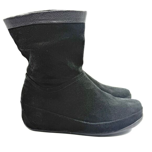 FitFlop Crush Suede Black Boots - Women’s US 7 - Picture 4 of 11